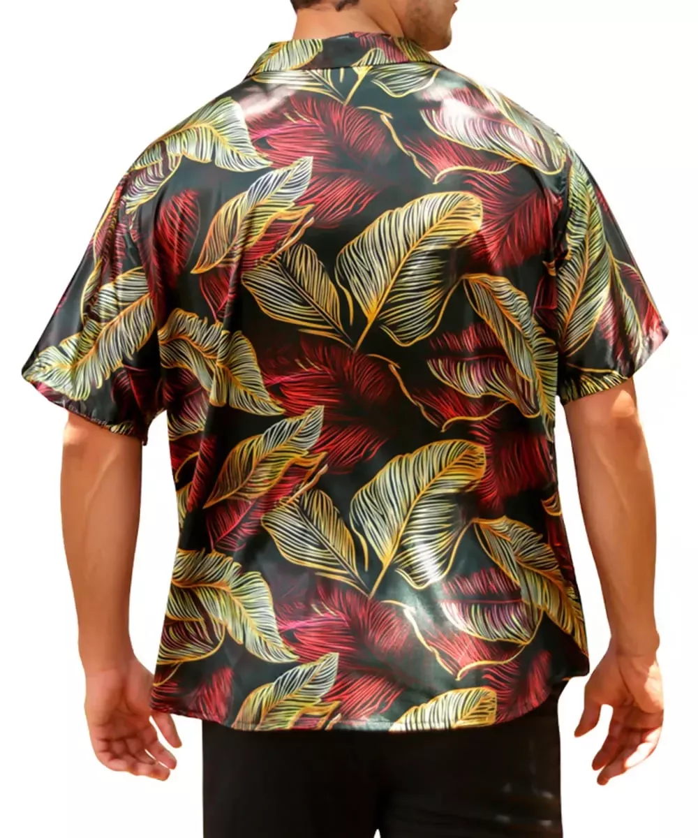 Camisa playera floreada de seda para hombre - Imagen 2